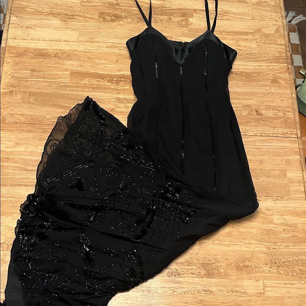 Adrianna Papell Elegant Black Vintage  Gown